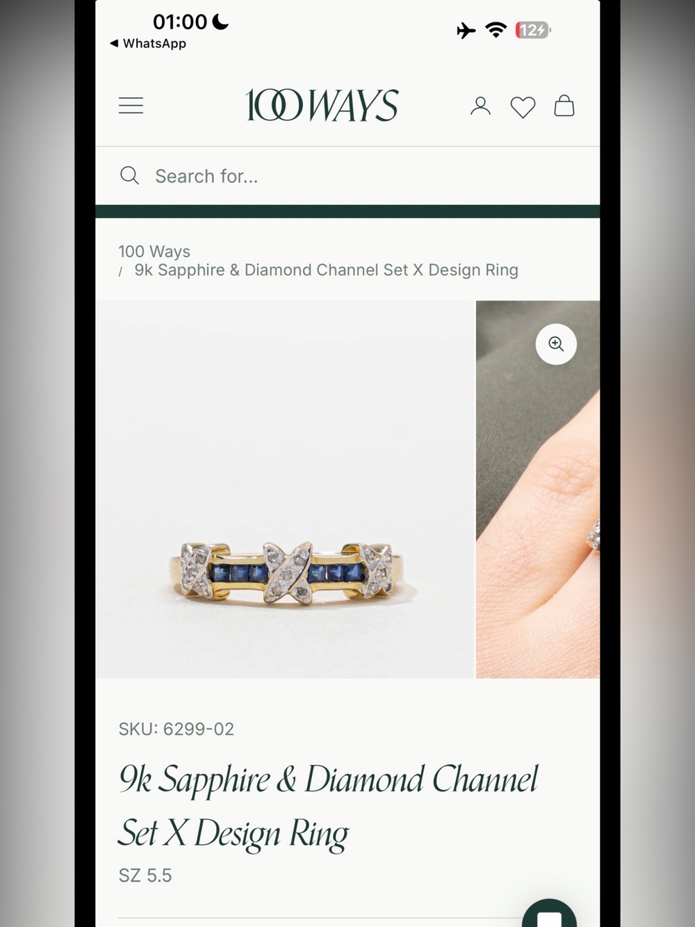 100 ways 9K ring sapphire & diamond channel set 💎